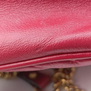 Pre-owned Gucci GG Marmont Red Leather 550154 shoulderbag | stylenewstar