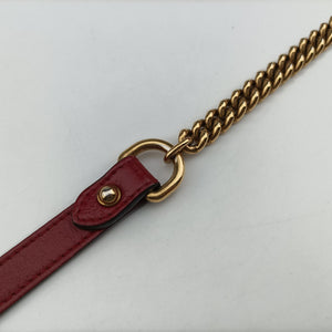 Pre-owned Gucci GG Marmont Red Leather 550154 shoulderbag | stylenewstar