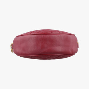 Pre-owned Gucci GG Marmont Red Leather 550154 shoulderbag | stylenewstar