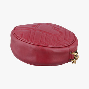 Pre-owned Gucci GG Marmont Red Leather 550154 shoulderbag | stylenewstar