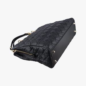 Pre-owned Christian Dior Cannage Dior Soft Shopping Black lambskin shoulderbag | stylenewstar