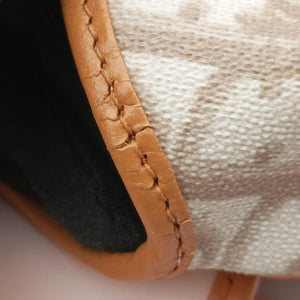 Pre-owned Christian Dior Romantic Heart Trotter Beige x Brown x Pink PVC Coated Canvas x leather handbag | stylenewstar
