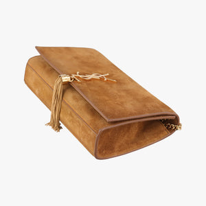 Pre-owned Yves Saint Laurent KATE Brown suede 354119 shoulderbag | stylenewstar