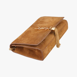 Pre-owned Yves Saint Laurent KATE Brown suede 354119 shoulderbag | stylenewstar