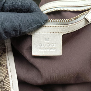 Pre-owned Gucci Pelham Hobo Brown×White canvas×leather 137621 handbag | stylenewstar