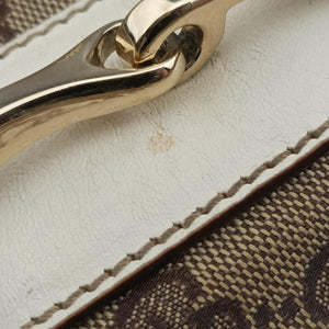 Pre-owned Gucci Pelham Hobo Brown×White canvas×leather 137621 handbag | stylenewstar