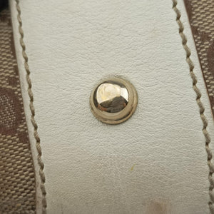 Pre-owned Gucci Pelham Hobo Brown×White canvas×leather 137621 handbag | stylenewstar