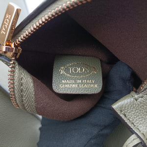 Pre-owned TODS T Timeless Green Leather shoulderbag | stylenewstar