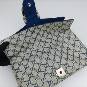 Secondhand Gucci Dionysus beige×blue PVC coated canvas × suede 400249 shoulderbag | stylenewstar