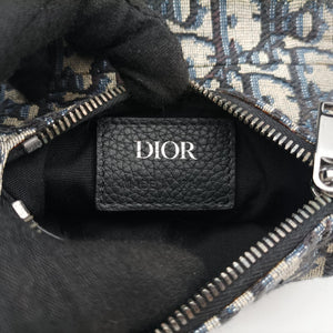 Vintage Christian Dior saddle Navy×Gray Jacquard bum bag/waist bag | stylenewstar