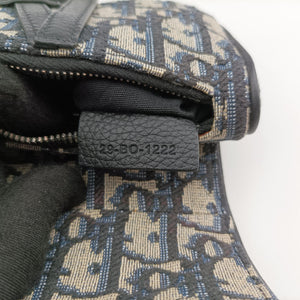 Vintage Christian Dior saddle Navy×Gray Jacquard bum bag/waist bag | stylenewstar