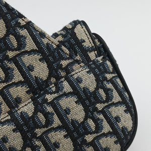 Vintage Christian Dior saddle Navy×Gray Jacquard bum bag/waist bag | stylenewstar
