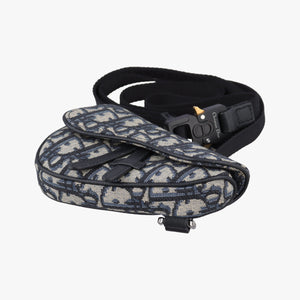 Vintage Christian Dior saddle Navy×Gray Jacquard bum bag/waist bag | stylenewstar