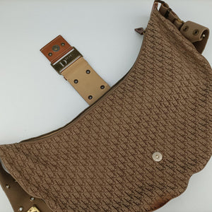 Pre-owned Christian Dior Street Chic Beige×Camel canvasxleather shoulderbag | stylenewstar
