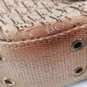Pre-owned Christian Dior Street Chic Beige×Camel canvasxleather shoulderbag | stylenewstar