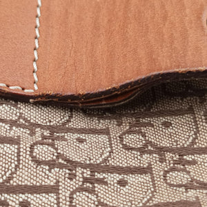 Pre-owned Christian Dior Street Chic Beige×Camel canvasxleather shoulderbag | stylenewstar
