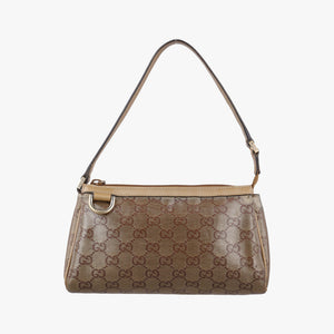 Pre-owned Gucci Abbey Brown PVC coated canvas 145750 handbag | stylenewstar