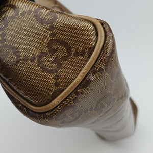 Pre-owned Gucci Abbey Brown PVC coated canvas 145750 handbag | stylenewstar