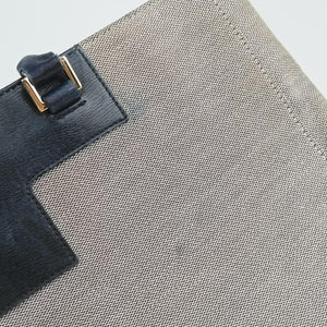 Pre-owned Gucci G logo tote Gray×Navy Leather×Canvas 002.11 shoulderbag | stylenewstar