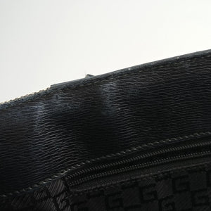Pre-owned Gucci G logo tote Gray×Navy Leather×Canvas 002.11 shoulderbag | stylenewstar