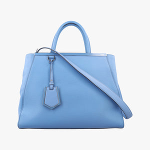 Pre-owned Fendi 2 JOURS Blue Leather 8BH250 shoulderbag | stylenewstar