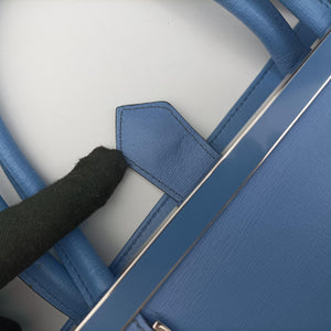 Pre-owned Fendi 2 JOURS Blue Leather 8BH250 shoulderbag | stylenewstar