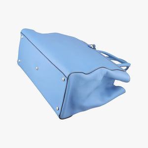 Pre-owned Fendi 2 JOURS Blue Leather 8BH250 shoulderbag | stylenewstar