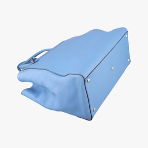 Pre-owned Fendi 2 JOURS Blue Leather 8BH250 shoulderbag | stylenewstar