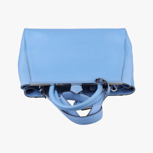 Pre-owned Fendi 2 JOURS Blue Leather 8BH250 shoulderbag | stylenewstar