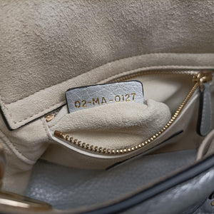 Pre-owned Christian Dior Lady Dior Silver lambskin shoulderbag | stylenewstar