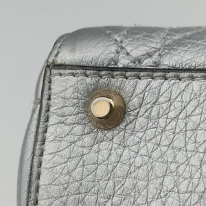 Pre-owned Christian Dior Lady Dior Silver lambskin shoulderbag | stylenewstar