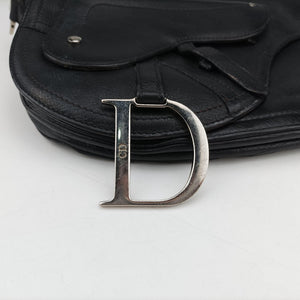 Pre-owned Christian Dior Saddle Black Leather shoulderbag | stylenewstar