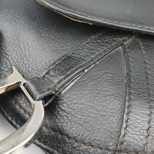Pre-owned Christian Dior Saddle Black Leather shoulderbag | stylenewstar