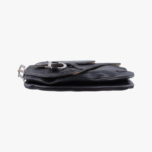 Pre-owned Christian Dior Saddle Black Leather shoulderbag | stylenewstar