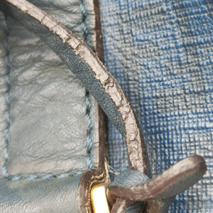 Pre-owned Fendi Zucchino Blue PVC coated canvas 8BL098 handbag | stylenewstar