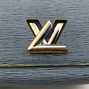 Pre-owned Louis Vuitton Portefeuille Twist Denim blue Epi M61036 shoulderbag | stylenewstar