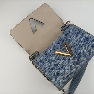 Pre-owned Louis Vuitton Portefeuille Twist Denim blue Epi M61036 shoulderbag | stylenewstar