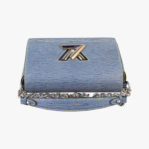 Pre-owned Louis Vuitton Portefeuille Twist Denim blue Epi M61036 shoulderbag | stylenewstar