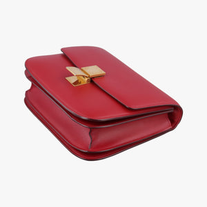 Pre-owned Celine Classic Box Red Leather shoulderbag | stylenewstar