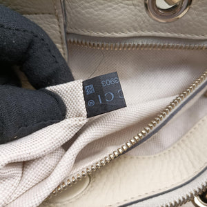 Pre-owned Gucci Bamboo Shopper White Leather 323660 shoulderbag | stylenewstar