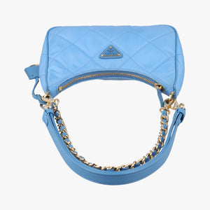 Pre-owned Prada Re-Edition 1995 Re-Nylon Periwinkle Blue Nylon×Saffiano Leather 1BC204 shoulderbag | stylenewstar