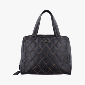 Pre-owned Chanel Wild Stitch Black Leather A14693 handbag | stylenewstar
