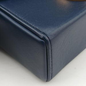 Pre-owned Christian Dior 30 MONTAIGNE Navy Leather shoulderbag | stylenewstar