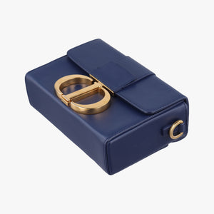 Pre-owned Christian Dior 30 MONTAIGNE Navy Leather shoulderbag | stylenewstar