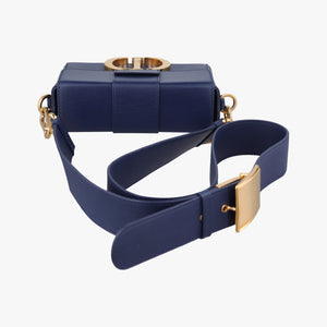 Pre-owned Christian Dior 30 MONTAIGNE Navy Leather shoulderbag | stylenewstar