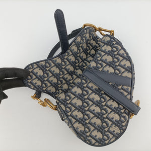 Secondhand Christian Dior Saddle Navy Jacquard handbag | stylenewstar