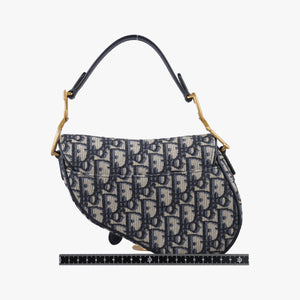Secondhand Christian Dior Saddle Navy Jacquard handbag | stylenewstar
