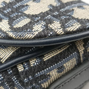 Secondhand Christian Dior Saddle Navy Jacquard handbag | stylenewstar