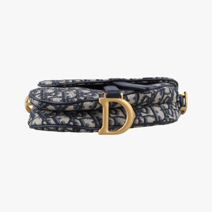 Secondhand Christian Dior Saddle Navy Jacquard handbag | stylenewstar
