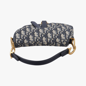 Secondhand Christian Dior Saddle Navy Jacquard handbag | stylenewstar